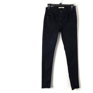 Levi’s 710 Super Skinny High Rise Jeans Stretch Black Denim Slim Fit Designer
